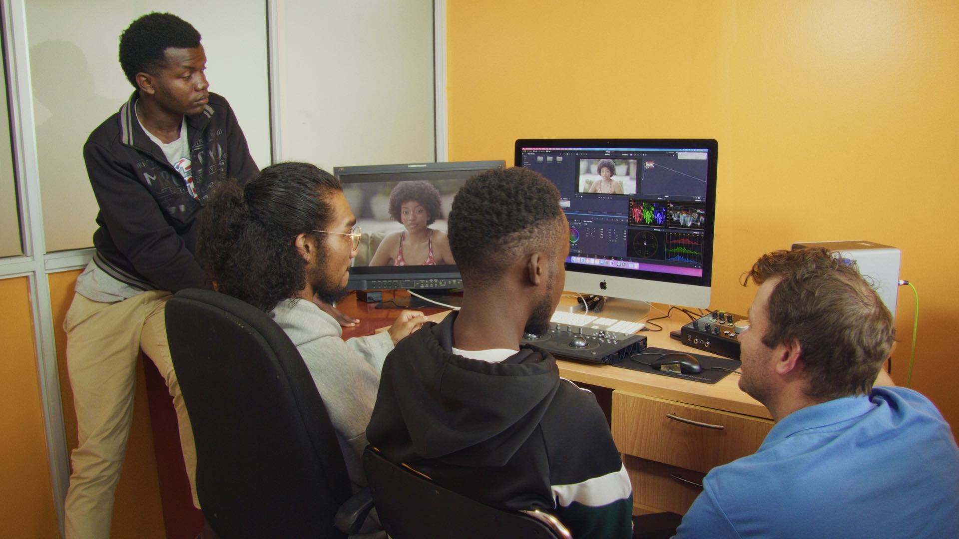 Teaching colour grading and post-production to young filmmakers in Nairobi