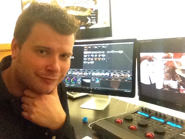 In the edit suite — colour grading and finishing
